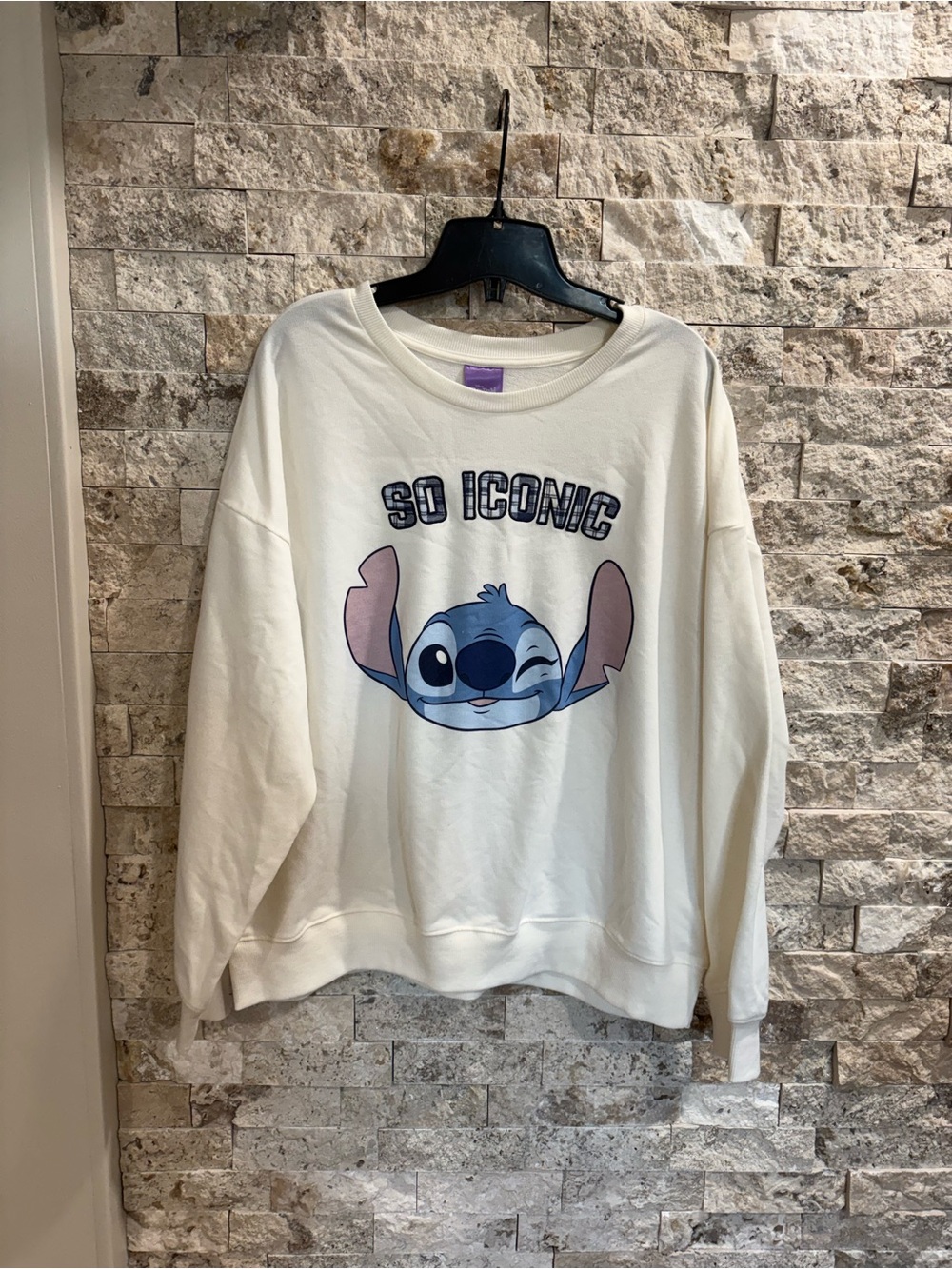 So Iconic Stitch Graphic Crewneck Sweater - Cream size L‎ 35% cotton